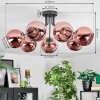 Koyoto Plafondlamp, Kogellampje Koperkleurig, 7-lichts