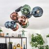 Ripoll Plafondlamp, Kogellampje Blauw, Groen, Koperkleurig, 10-lichts