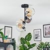 Koyoto Plafondlamp, Kogellampje Amber, Duidelijk, Rookkleurig, 4-lichts