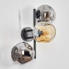 Ripoll Kogellampje, Wandlamp Amber, Rookkleurig, 3-lichts