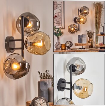 Ripoll Kogellampje, Wandlamp Amber, Rookkleurig, 3-lichts Ripoll Kogellampje, Wandlamp Amber, Rookkleurig, 3-lichts