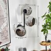 Ripoll Kogellampje, Wandlamp Chroom, Rookkleurig, 3-lichts