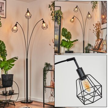 Yaak Staande lamp Zwart, 3-lichts