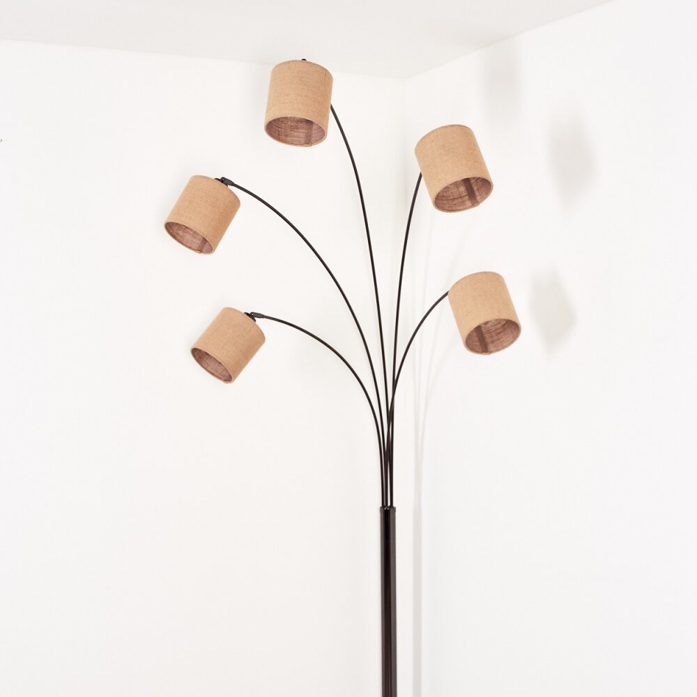 Soungou Staande lamp Chroom, Zwart, Wit, 5-lichts