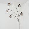 Yaak Staande lamp Chroom, Zwart, Wit, 5-lichts
