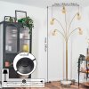 Codecro Staande lamp Messing, Zwart, Wit, 5-lichts