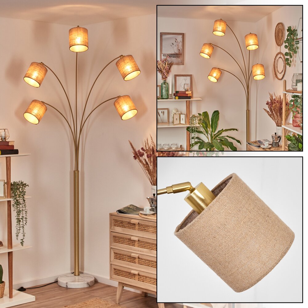 Soungou Staande lamp Messing, Zwart, Wit, 5-lichts main product photo