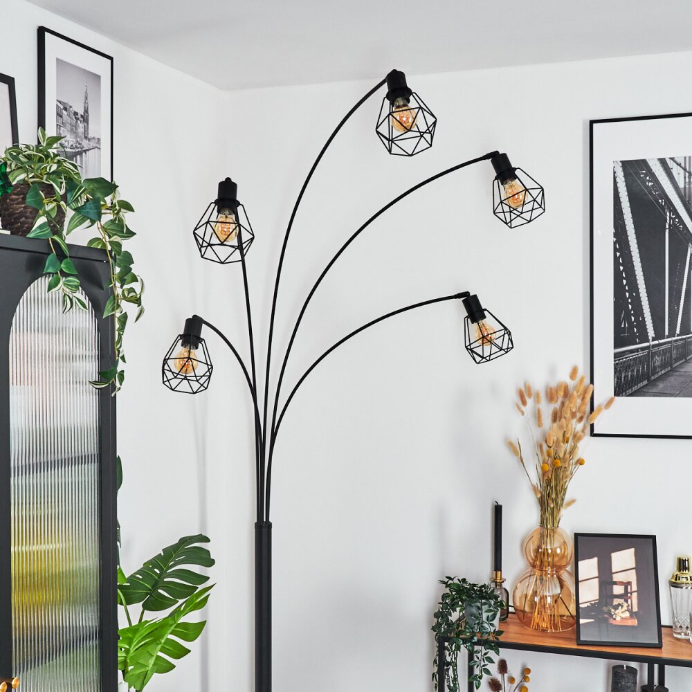Yaak Staande lamp Zwart, Wit, 5-lichts