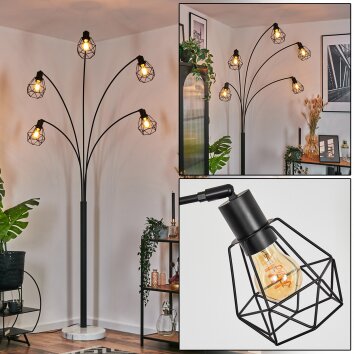 Yaak Staande lamp Zwart, Wit, 5-lichts Yaak Staande lamp Zwart, Wit, 5-lichts