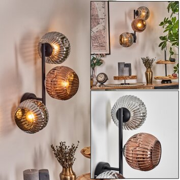 Ripoll Kogellampje, Wandlamp Chroom, Koperkleurig, Rookkleurig, 3-lichts