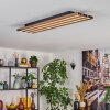 Tandragee Plafondlamp LED houtlook, Zwart, 1-licht Tandragee Plafondlamp LED houtlook, Zwart, 1-licht