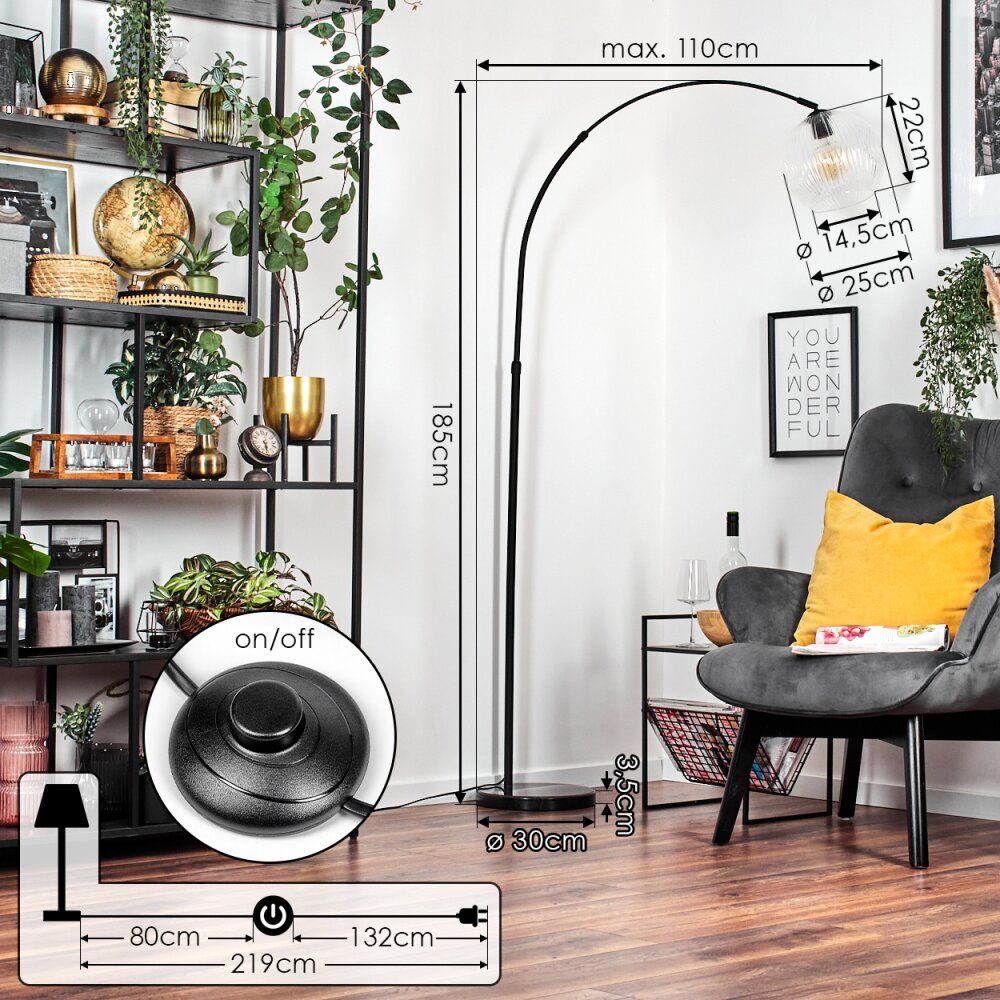 Ripoll Staande lamp Zwart, 1-licht