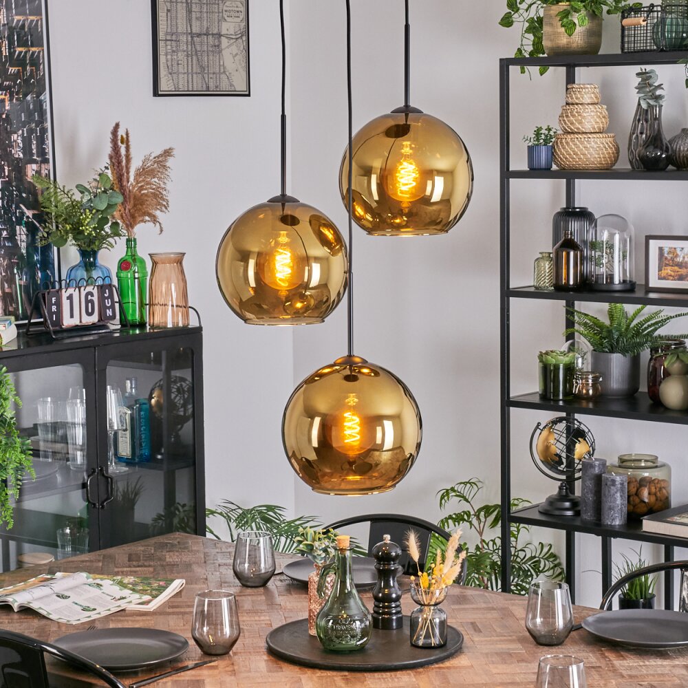 Koyoto Hanglamp, Kogellampje, Cluster hanglamp Goud, 3-lichts main product photo