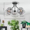 Koyoto Plafondlamp, Kogellampje Duidelijk, Rookkleurig, 5-lichts