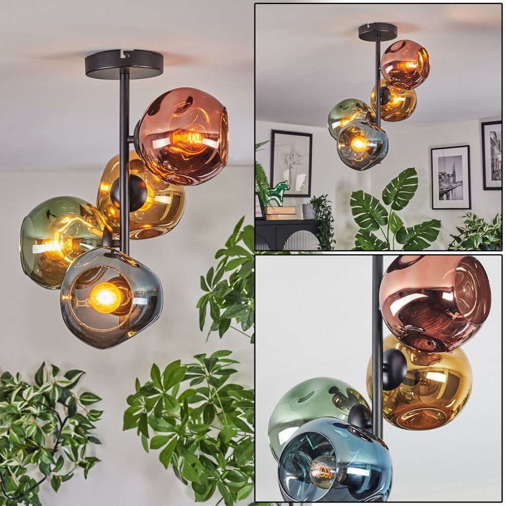Ripoll Plafondlamp, Kogellampje Blauw, Goud, Groen, Koperkleurig, 4-lichts main product photo