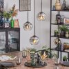 Ripoll Hanglamp, Kogellampje, Cluster hanglamp Chroom, Duidelijk, Rookkleurig, 3-lichts