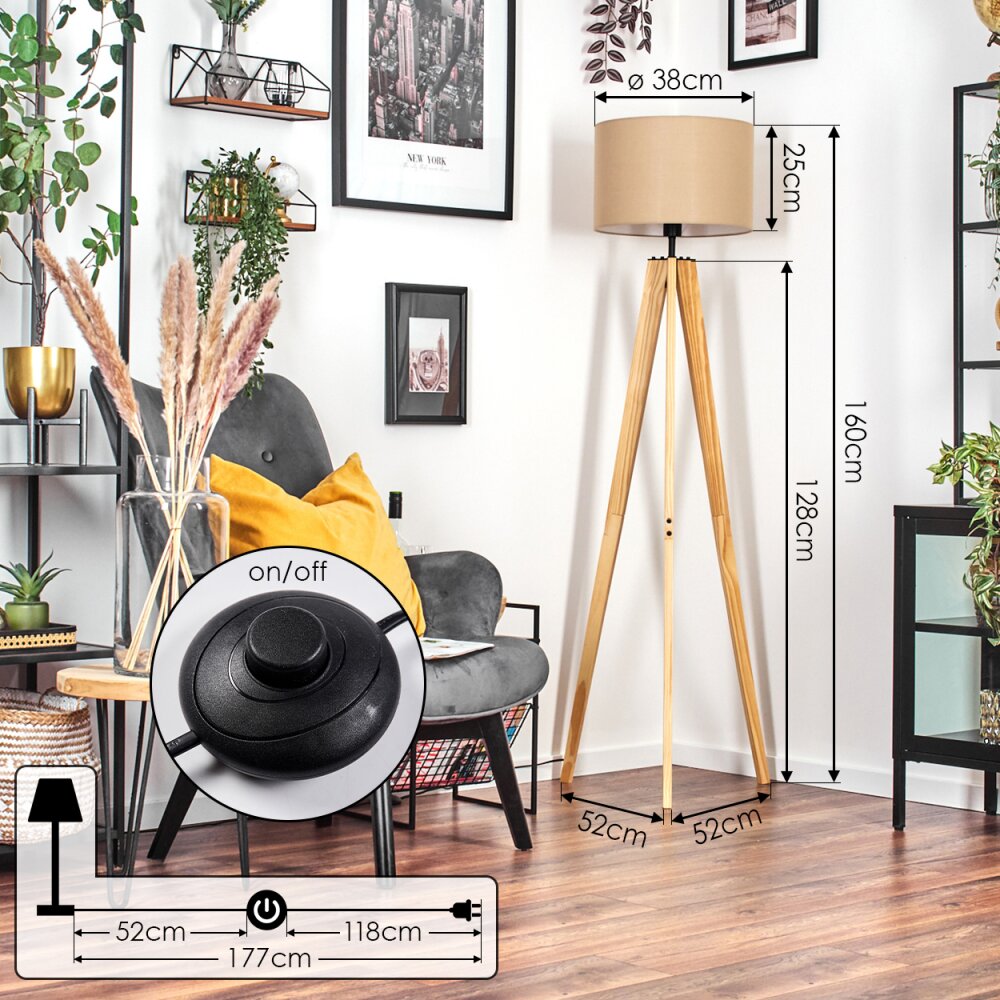 Soungou Staande lamp Natuurlijke kleuren, Zwart, 1-licht