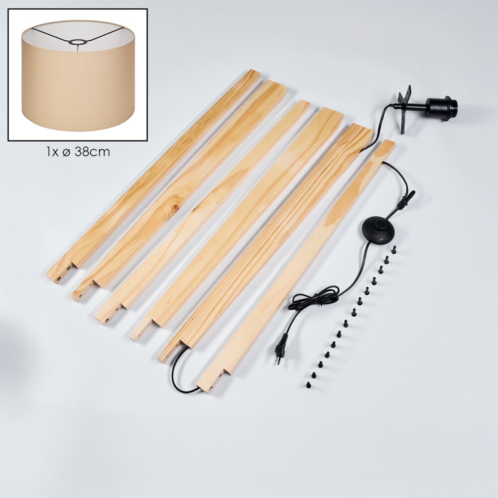 Soungou Staande lamp Natuurlijke kleuren, Zwart, 1-licht