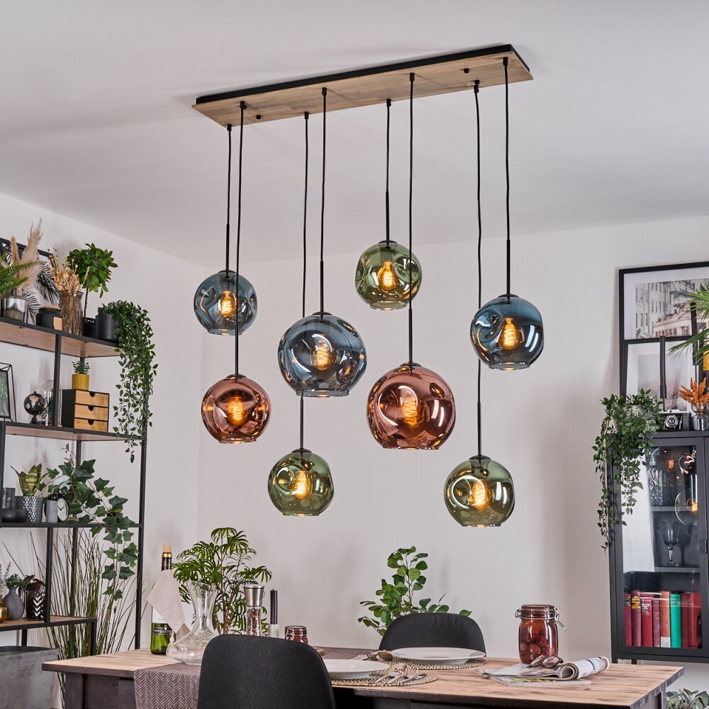 Ripoll Hanglamp, Kogellampje, Hanglamp Natuurlijke kleuren, Zwart, 8-lichts main product photo