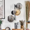 Ripoll Kogellampje, Wandlamp Amber, Rookkleurig, 3-lichts