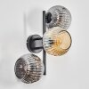Ripoll Kogellampje, Wandlamp Amber, Rookkleurig, 3-lichts