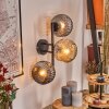 Ripoll Kogellampje, Wandlamp Amber, Rookkleurig, 3-lichts