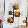 Ripoll Kogellampje, Wandlamp Goud, 3-lichts
