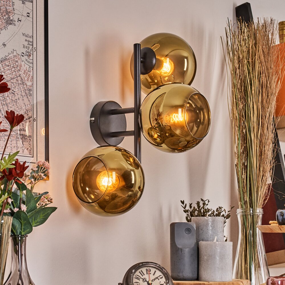 Koyoto Kogellampje, Wandlamp Goud, 3-lichts