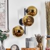 Koyoto Kogellampje, Wandlamp Goud, 3-lichts