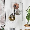 Ripoll Kogellampje, Wandlamp Chroom, Goud, Duidelijk, Koperkleurig, Rookkleurig, 3-lichts