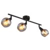 Globo Glyptar Plafondlamp, Plafondspot Zwart, 3-lichts