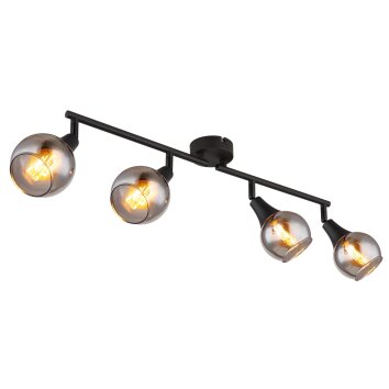 Globo Glyptar Plafondlamp, Plafondspot Zwart, 4-lichts