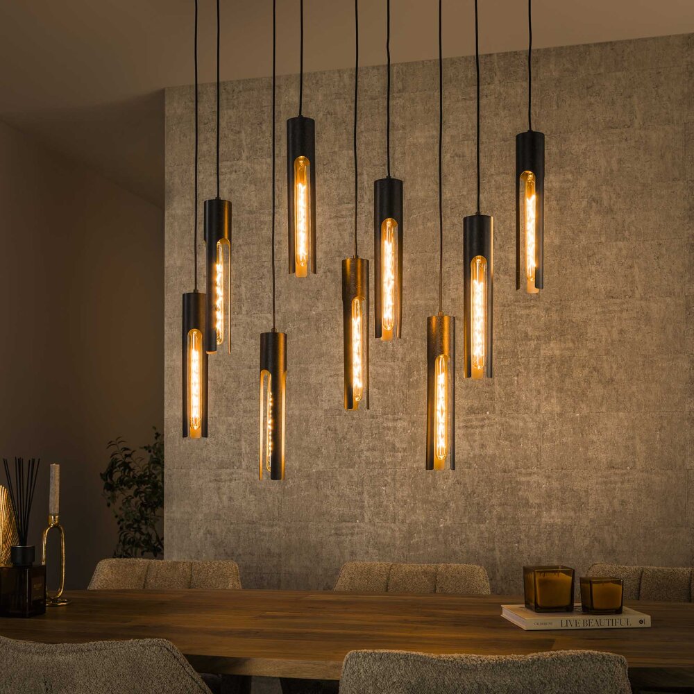 Asila Hanglamp Zwart, 9-lichts main product photo