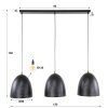 Kosmos Hanglamp Antraciet, 3-lichts