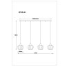 Globo Sander Hanglamp Zwart, 4-lichts