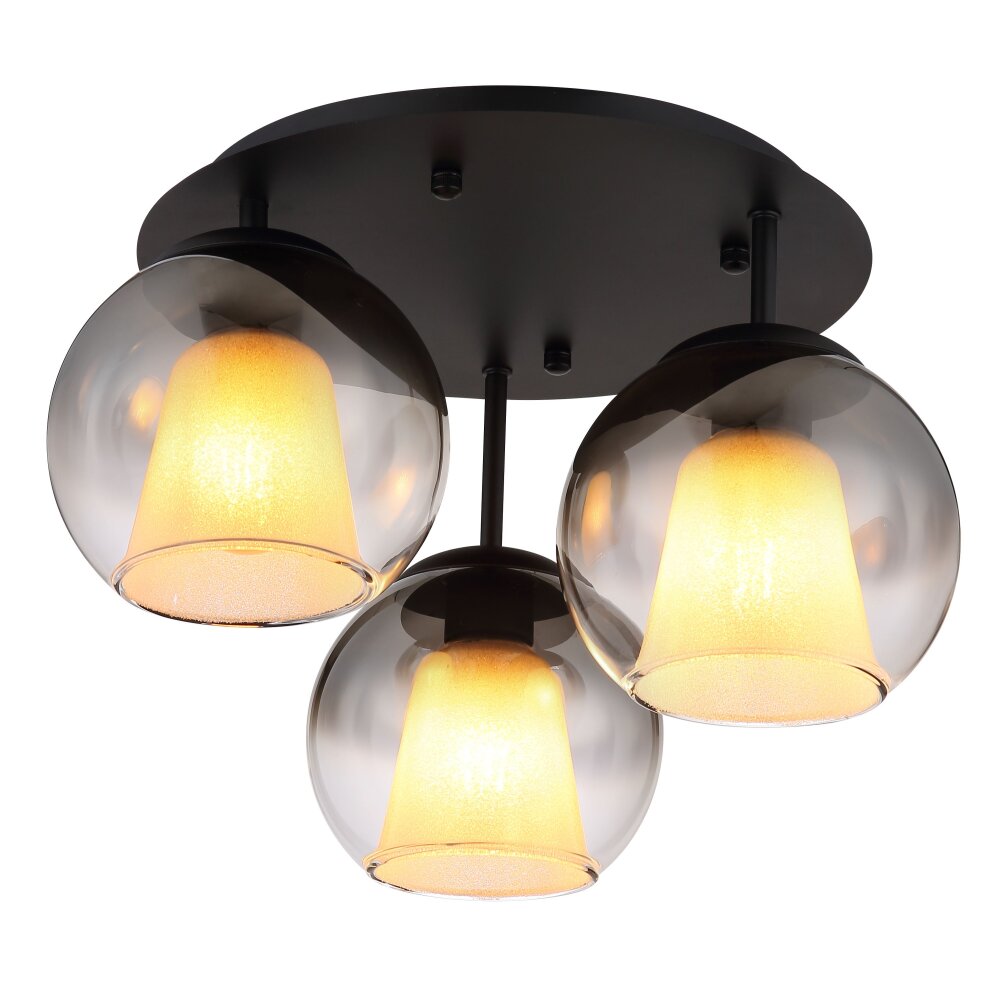 Globo Barry Plafondlamp Zwart, 3-lichts main product photo