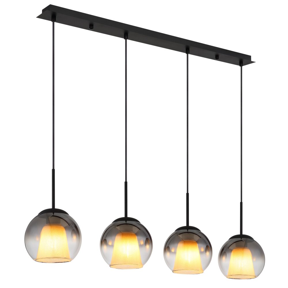 Globo Barry Hanglamp Zwart, 4-lichts main product photo