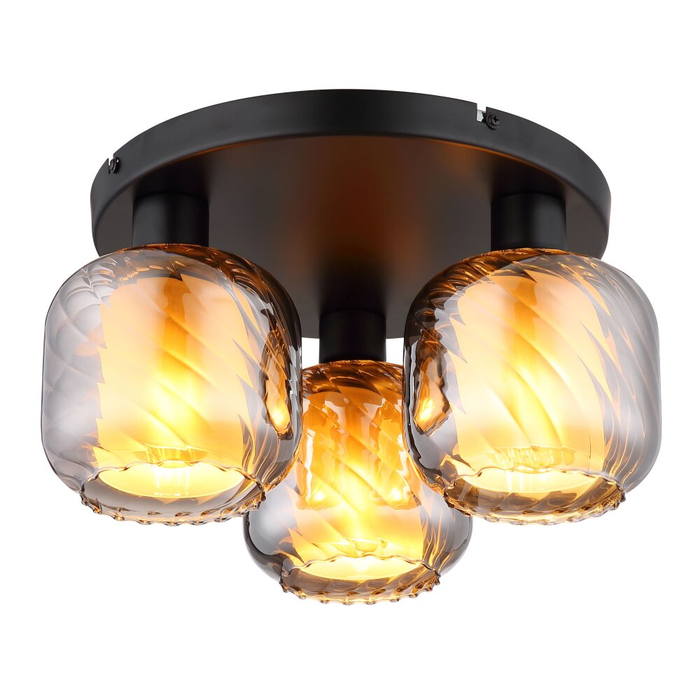 Globo Xia Plafondlamp Zwart, 3-lichts main product photo