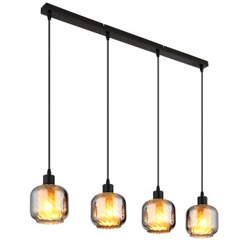 Globo Xia Hanglamp Zwart, 4-lichts