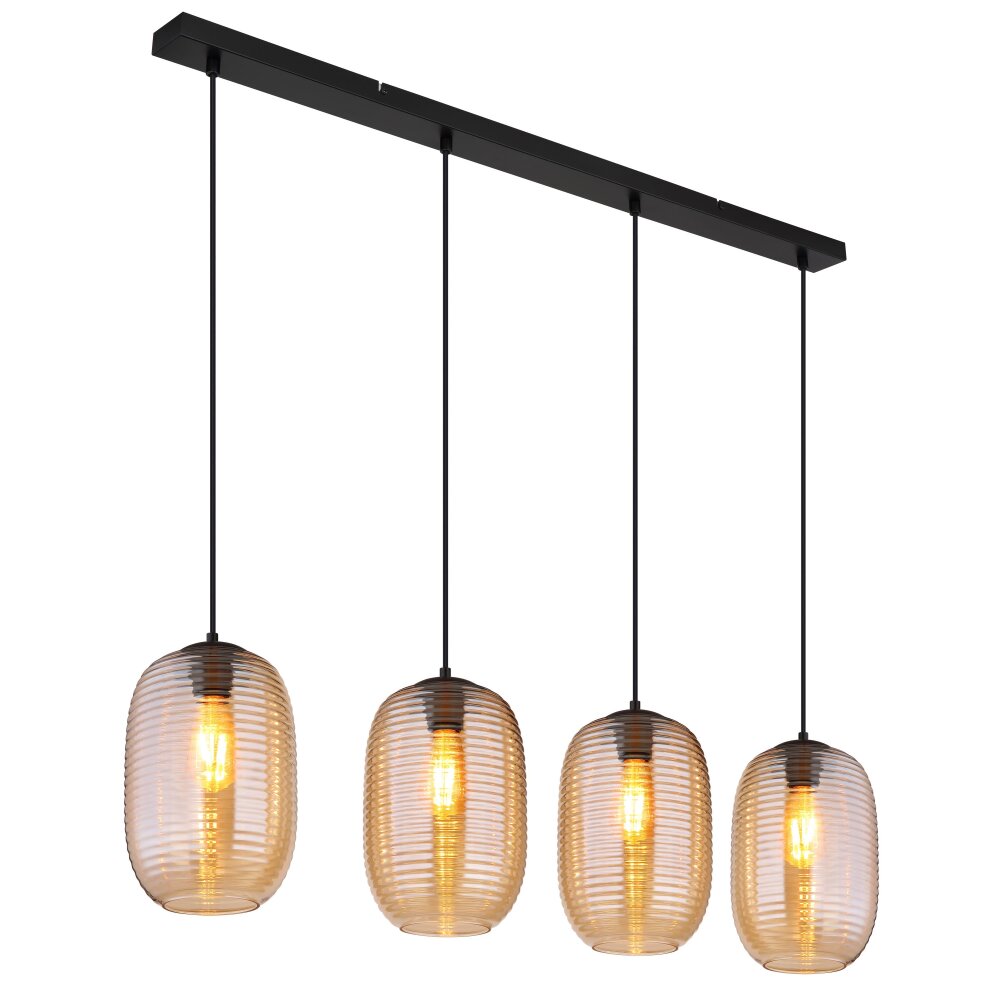 Globo Jefrey Hanglamp Zwart, 4-lichts main product photo