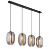 Globo Jefrey Hanglamp Zwart, 4-lichts