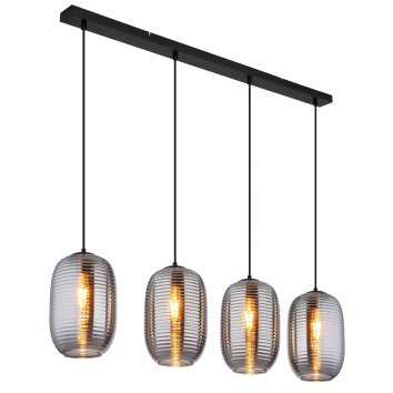Globo Jefrey Hanglamp Zwart, 4-lichts
