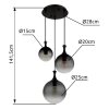 Globo Dalton Hanglamp Zwart, 3-lichts