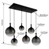 Globo Dalton Hanglamp Zwart, 6-lichts
