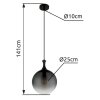 Globo Dalton Hanglamp Zwart, 1-licht