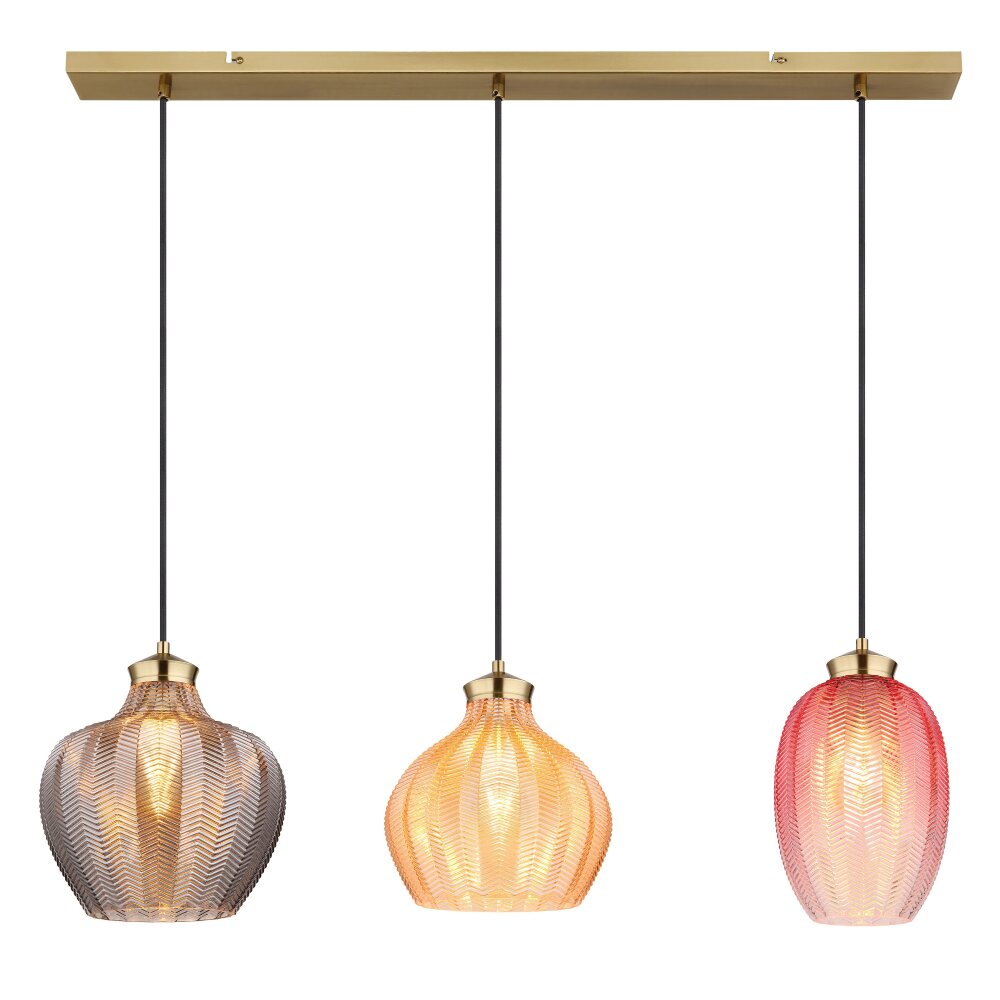 Globo Jessica Hanglamp Goud, 3-lichts