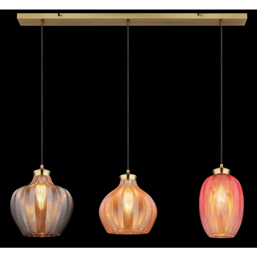Globo Jessica Hanglamp Goud, 3-lichts
