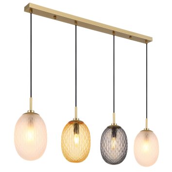 Globo Devin Hanglamp Goud, 4-lichts