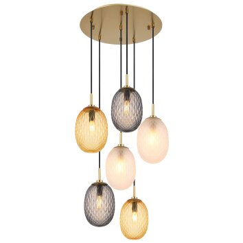 Globo Devin Hanglamp Goud, 6-lichts