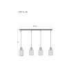 Globo Underwood Hanglamp Hout donker, Natuurlijke kleuren, 4-lichts